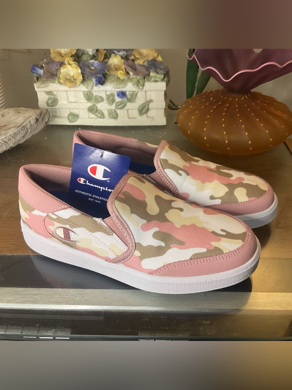 CHAMPION WOMENS MERE CAMO SLIP ON SNEAKERS 7.5 NEW
